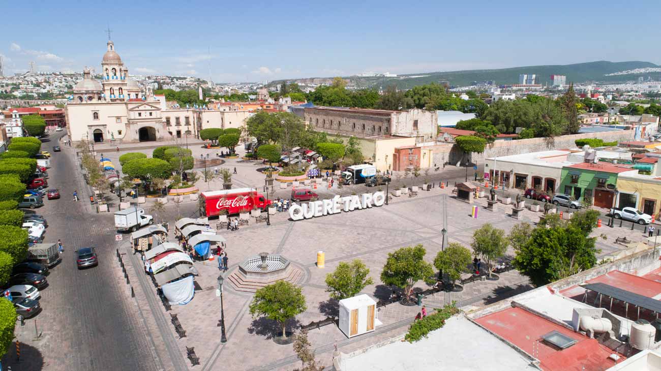 Plaza Fundadores en el centro de Querétaro