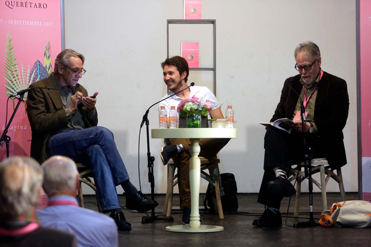 Hay Festival Querétaro 2017 David Huerta y Alejandro Ruy con Alejandro del Castillo